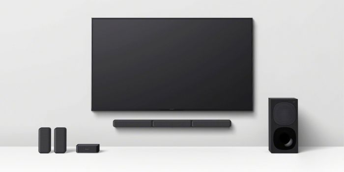 Sony HT-S40R Kanal- 5.1 Soundbar (Bluetooth, 600 W, inkl. kabelgebundenem Subwoofer, kabellosen Rear-Lautsprechern), 5.1-Kanal-Home-Entertainment mit kabellosen Rear-Lautsprechern | HT-S40R, 4.5, Newsletter anmelden & Vorteile sichern