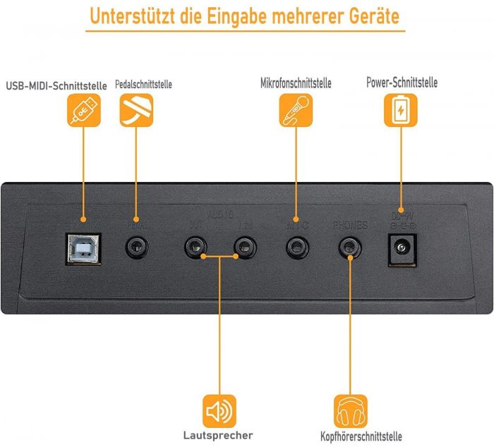 MVPower Digitalpiano 61 Tasten, mit Notenstander Mikrofon, 61 Tasten Klavier Keyboard, 5.0, Newsletter anmelden & Vorteile sichern