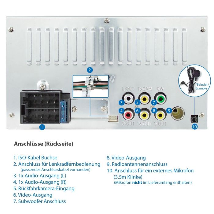 XOMAX XM-2V719 Autoradio mit 7 Zoll Touchscreen Bildschirm, Bluetooth 2 DIN Autoradio, 4.0, Newsletter anmelden & Vorteile sichern