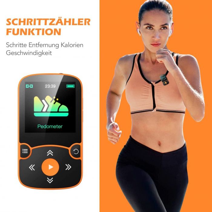 GOLDEN Bluetooth 5.0 Sport 32GB mit 1,5 Zoll TFT Farbbildschirm mit Clip MP3-Player, Newsletter anmelden & Vorteile sichern