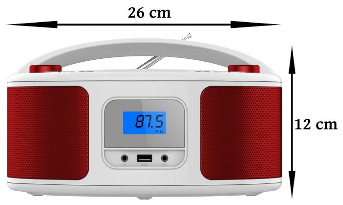 Cyberlux CL-310 tragbarer CD-Player (CD, Kinder CD Player tragbar, Boombox, Musikbox, FM Radio mit MP3 USB), 5.0, Newsletter anmelden & Vorteile sichern