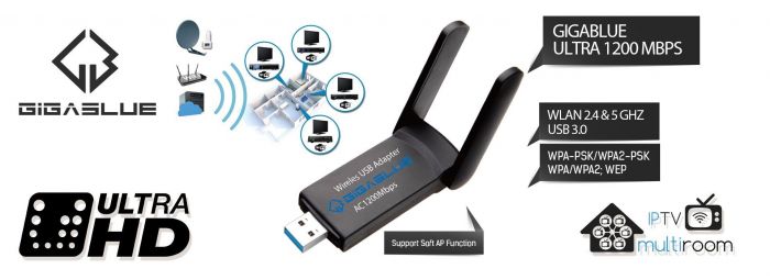 Gigablue GigaBlue Ultra 1200Mbps W-LAN 2.4 & 5 GHz USB 3.0 Tuner, Newsletter anmelden & Vorteile sichern