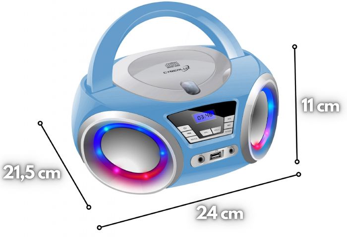 Cyberlux CL-900 tragbarer CD-Player (CD, Kinder CD Player tragbar, Boombox, Musikbox, LED-Disco-Beleuchtung, FM Radio mit MP3 USB), 4.5, Newsletter anmelden & Vorteile sichern