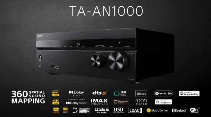 Sony TA-AN1000 7.2 Channel 8K A/V Verstarker (240 W), Newsletter anmelden & Vorteile sichern