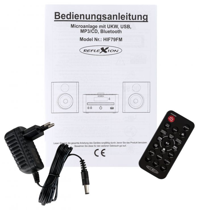 Reflexion HIF79FM Microanlage (UKW, USB, MP3/CD, und Bluetooth, 32,00 W, Alarm, Uhr, Sleep-Funktion), 5.0, Newsletter anmelden & Vorteile sichern