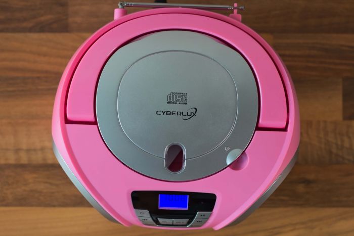 Cyberlux CL-910 tragbarer CD-Player (CD, Kinder CD Player tragbar, Boombox, Musikbox, LED-Disco-Beleuchtung, FM Radio mit MP3 USB), 5.0, Newsletter anmelden & Vorteile sichern