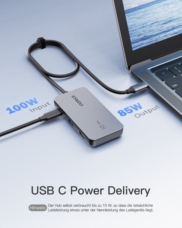 Inateck Laptop-Dockingstation 7 in 1 USB C Hub, 4 K HDMI, USB 3.2 Gen 2, Newsletter anmelden & Vorteile sichern