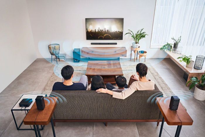 Sony HT-S40R Kanal- 5.1 Soundbar (Bluetooth, 600 W, inkl. kabelgebundenem Subwoofer, kabellosen Rear-Lautsprechern), 5.1-Kanal-Home-Entertainment mit kabellosen Rear-Lautsprechern | HT-S40R, 4.5, Newsletter anmelden & Vorteile sichern